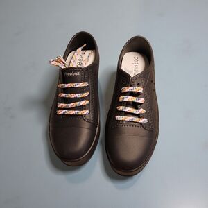 NWOT Black Synethic Water Shoes or Sneakers with Multicolor Laces Size 9